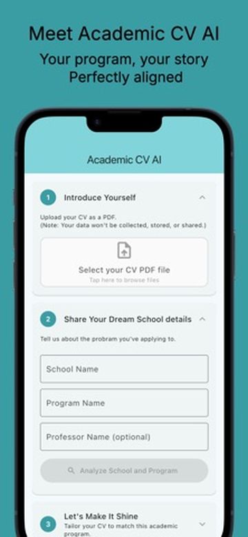 Academic CV AI screenshot 3