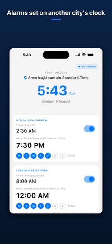 Time Zone Alarm screenshot 1